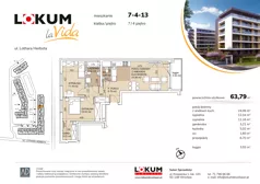 3 pokoje, mieszkanie 63,71 m², piętro 4, oferta nr 7-4-13, Lokum la Vida, Wrocław, Sołtysowice, ul. Lothara Herbsta