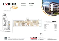 2 pokoje, mieszkanie 44,05 m², piętro 5, oferta nr 7-5-18, Lokum la Vida, Wrocław, Sołtysowice, ul. Lothara Herbsta