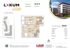 3 pokoje, mieszkanie 61,95 m², parter, oferta nr 11-0-3, Lokum la Vida Etap II, Wrocław, Sołtysowice, ul. Lothara Herbsta