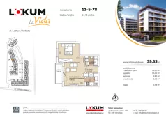 2 pokoje, mieszkanie 39,22 m², piętro 5, oferta nr 11-5-78, Lokum la Vida Etap II, Wrocław, Sołtysowice, ul. Lothara Herbsta