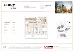 3 pokoje, mieszkanie 57,13 m², piętro 4, oferta nr F1-4-45, Lokum Porto Etap VI, Wrocław, Szczepin, ul. Długa/Gnieźnieńska