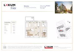 3 pokoje, mieszkanie 51,60 m², parter, oferta nr F1-0-1, Lokum Porto Etap VI, Wrocław, Szczepin, ul. Długa/Gnieźnieńska