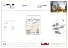 2 pokoje, mieszkanie 37,38 m², piętro 2, oferta nr F1-2-21, Lokum Porto Etap VI, Wrocław, Szczepin, ul. Długa/Gnieźnieńska