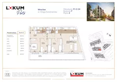 4 pokoje, mieszkanie 83,34 m², piętro 2, oferta nr F1-2-24, Lokum Porto Etap VI, Wrocław, Szczepin, ul. Długa/Gnieźnieńska