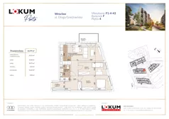 3 pokoje, mieszkanie 65,06 m², piętro 4, oferta nr F1-4-43, Lokum Porto Etap VI, Wrocław, Szczepin, ul. Długa/Gnieźnieńska