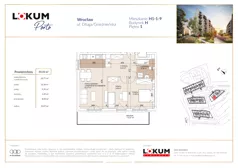 3 pokoje, mieszkanie 59,42 m², piętro 1, oferta nr H1-1-9, Lokum Porto Etap VI, Wrocław, Szczepin, ul. Długa/Gnieźnieńska
