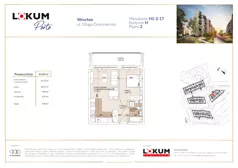 2 pokoje, mieszkanie 41,07 m², piętro 2, oferta nr H1-2-17, Lokum Porto Etap VI, Wrocław, Szczepin, ul. Długa/Gnieźnieńska