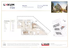 3 pokoje, mieszkanie 60,95 m², piętro 3, oferta nr H1-3-18, Lokum Porto Etap VI, Wrocław, Szczepin, ul. Długa/Gnieźnieńska