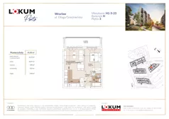 2 pokoje, mieszkanie 41,09 m², piętro 3, oferta nr H1-3-23, Lokum Porto Etap VI, Wrocław, Szczepin, ul. Długa/Gnieźnieńska