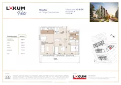 3 pokoje, mieszkanie 58,79 m², piętro 6, oferta nr H1-6-34, Lokum Porto Etap VI, Wrocław, Szczepin, ul. Długa/Gnieźnieńska