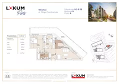 3 pokoje, mieszkanie 61,13 m², piętro 8, oferta nr H1-8-38, Lokum Porto Etap VI, Wrocław, Szczepin, ul. Długa/Gnieźnieńska