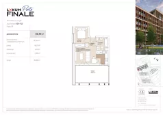 2 pokoje, mieszkanie 32,45 m², piętro 1, oferta nr G1-1-2, Lokum Porto Finale, Wrocław, Szczepin, ul. Długa 57K/1