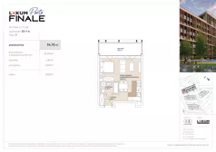 1 pokój, mieszkanie 34,70 m², piętro 1, oferta nr G1-1-4, Lokum Porto Finale, Wrocław, Szczepin, ul. Długa 57K/1