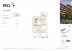 2 pokoje, mieszkanie 38,31 m², piętro 1, oferta nr G1-1-8, Lokum Porto Finale, Wrocław, Szczepin, ul. Długa 57K/1