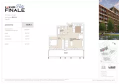 2 pokoje, mieszkanie 43,36 m², piętro 1, oferta nr G1-1-9, Lokum Porto Finale, Wrocław, Szczepin, ul. Długa 57K/1
