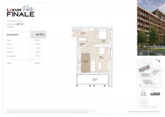 2 pokoje, mieszkanie 44,73 m², piętro 1, oferta nr G2-1-6, Lokum Porto Finale, Wrocław, Szczepin, ul. Długa 57K/1