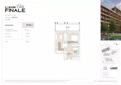 1 pokój, mieszkanie 32,92 m², piętro 2, oferta nr G2-2-11, Lokum Porto Finale, Wrocław, Szczepin, ul. Długa 57K/1