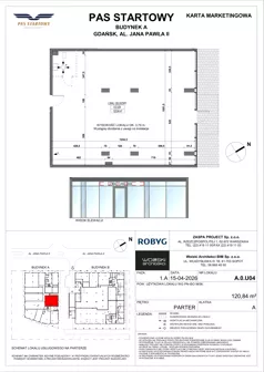 Lokal użytkowy 120,84 m², oferta nr A.0U04, Pas Startowy - lokale użytkowe, Gdańsk, Zaspa, Zaspa-Młyniec, al. Jana Pawła II