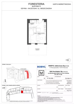 1 pokój, mieszkanie 31,70 m², parter, oferta nr D.0M11, Foresteria, Gdynia, Wielki Kack, Kacze Buki, ul. Bieszczadzka
