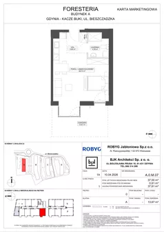 1 pokój, mieszkanie 37,00 m², parter, oferta nr A.0M07, Foresteria Etap A, Gdynia, Wielki Kack, Kacze Buki, ul. Bieszczadzka