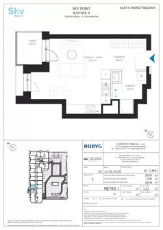 1 pokój, apartament inwestycyjny 29,01 m², piętro 1, oferta nr A1.1M01, Sky Point - Apartamenty Inwestycyjne, Gdańsk, Oliwa, Zaspa-Rozstaje, al. Grunwaldzka