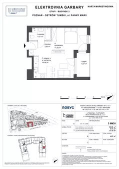 1 pokój, mieszkanie 36,38 m², piętro 6, oferta nr 2.6M20, Elektrovnia Garbary, Poznań, Ostrów Tumski-Śródka-Zawady-Komandoria, Ostrów Tumski, ul. Panny Marii