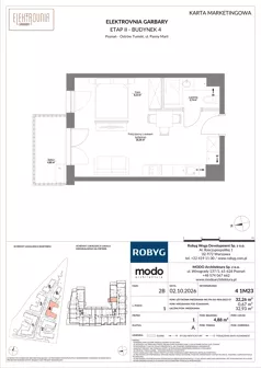 1 pokój, mieszkanie 32,26 m², piętro 1, oferta nr 4.1M23, Elektrovnia Garbary, Poznań, Ostrów Tumski-Śródka-Zawady-Komandoria, Ostrów Tumski, ul. Panny Marii
