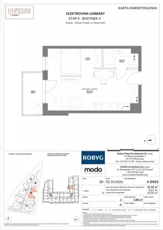 1 pokój, mieszkanie 32,35 m², piętro 2, oferta nr 4.2M23, Elektrovnia Garbary, Poznań, Ostrów Tumski-Śródka-Zawady-Komandoria, Ostrów Tumski, ul. Panny Marii