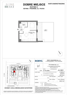 1 pokój, mieszkanie 31,96 m², parter, oferta nr A.0M01, Dobre Miejsce, Gdynia, Pogórze, Pogórze, ul. Pucka