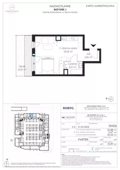 1 pokój, mieszkanie 32,88 m², parter, oferta nr J.0M06, Nadmotławie Apartments Budynek J, Gdańsk, Śródmieście, ul. Sienna Grobla