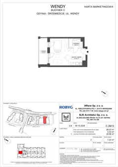 1 pokój, mieszkanie 28,43 m², piętro 2, oferta nr C.2M15, WENDY - Budynek C, Gdynia, Śródmieście, Śródmieście, ul. Wendy 7-9