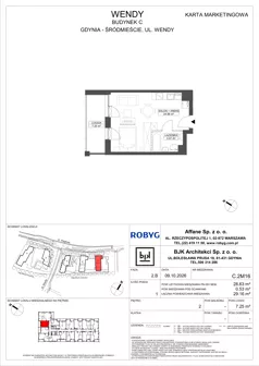 1 pokój, mieszkanie 28,63 m², piętro 2, oferta nr C.2M16, WENDY - Budynek C, Gdynia, Śródmieście, Śródmieście, ul. Wendy 7-9