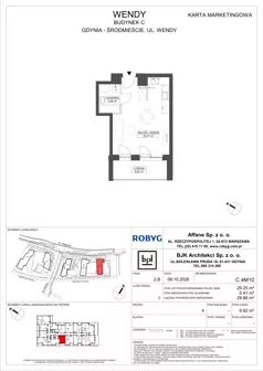 1 pokój, mieszkanie 29,25 m², piętro 4, oferta nr C.4M10, WENDY - Budynek C, Gdynia, Śródmieście, Śródmieście, ul. Wendy 7-9