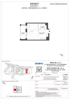 1 pokój, mieszkanie 28,87 m², piętro 7, oferta nr C.7M06, WENDY - Budynek C, Gdynia, Śródmieście, Śródmieście, ul. Wendy 7-9