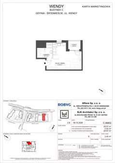 1 pokój, mieszkanie 29,57 m², piętro 8, oferta nr C.8M02, WENDY - Budynek C, Gdynia, Śródmieście, Śródmieście, ul. Wendy 7-9