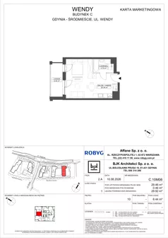 1 pokój, mieszkanie 29,46 m², piętro 10, oferta nr C.10M06, WENDY - Budynek C, Gdynia, Śródmieście, Śródmieście, ul. Wendy 7-9