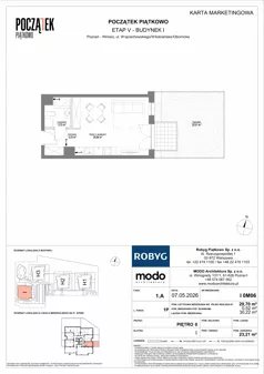 1 pokój, mieszkanie 29,81 m², piętro 1, oferta nr I.1M07, Początek Piątkowo Budynek I, Poznań, Piątkowo, ul. Wojciechowskiego