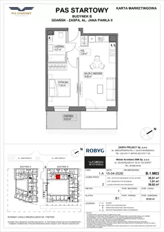2 pokoje, mieszkanie 30,62 m², piętro 5, oferta nr B.5M24, Pas Startowy, Gdańsk, Zaspa, Zaspa-Młyniec, al. Jana Pawła II