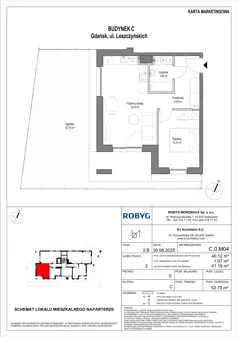 2 pokoje, mieszkanie 39,03 m², piętro 1, oferta nr B.1M06, Leszczyńskich 2, Gdańsk, Zaspa, Zaspa-Rozstaje, ul. Leszczyńskich 2