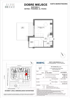 2 pokoje, mieszkanie 46,69 m², parter, oferta nr A.0M19, Dobre Miejsce, Gdynia, Pogórze, Pogórze, ul. Pucka
