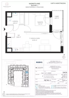 2 pokoje, mieszkanie 41,19 m², piętro 5, oferta nr J.5M28, Nadmotławie Apartments Budynek J, Gdańsk, Śródmieście, ul. Sienna Grobla