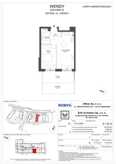 2 pokoje, mieszkanie 46,98 m², piętro 1, oferta nr B.1M09, WENDY - Budynek B, Gdynia, Śródmieście, Śródmieście, ul. Wendy
