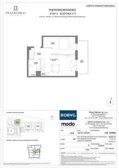 2 pokoje, mieszkanie 40,05 m², piętro 2, oferta nr H3.2M04, Piątkowo Residence, Poznań, Piątkowo, Piątkowo, ul. Wojciechowskiego