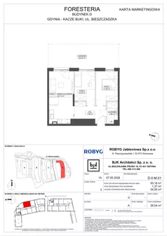 3 pokoje, mieszkanie 50,10 m², piętro 1, oferta nr D.1M20, Foresteria, Gdynia, Wielki Kack, Kacze Buki, ul. Bieszczadzka