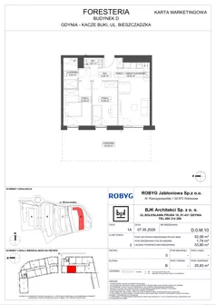 3 pokoje, mieszkanie 52,06 m², piętro 1, oferta nr D.1M14, Foresteria, Gdynia, Wielki Kack, Kacze Buki, ul. Bieszczadzka