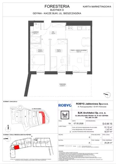 3 pokoje, mieszkanie 50,10 m², piętro 1, oferta nr D.1M20, Foresteria, Gdynia, Wielki Kack, Kacze Buki, ul. Bieszczadzka