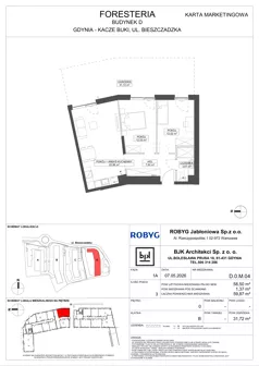 3 pokoje, mieszkanie 58,50 m², parter, oferta nr D.0M04, Foresteria, Gdynia, Wielki Kack, Kacze Buki, ul. Bieszczadzka