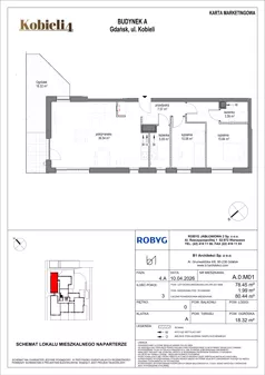 3 pokoje, mieszkanie 78,45 m², parter, oferta nr A.0M01, KOBIELI 4, Gdańsk, Brzeźno, ul. Bogumiła Kobieli / Gdańska