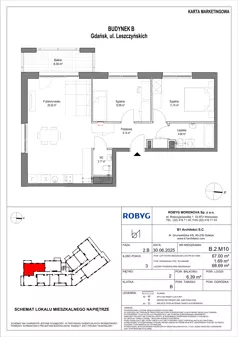 3 pokoje, mieszkanie 67,00 m², piętro 2, oferta nr B.2M10, Leszczyńskich 2, Gdańsk, Zaspa, Zaspa-Rozstaje, ul. Leszczyńskich 2
