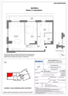 3 pokoje, mieszkanie 61,59 m², piętro 5, oferta nr A.5M04, Leszczyńskich 2, Gdańsk, Zaspa, Zaspa-Rozstaje, ul. Leszczyńskich 2